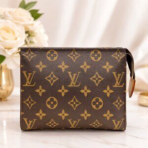 Authentic Louis Vuitton Trousse Toilette 19 Monogram Cosmetic Pouch